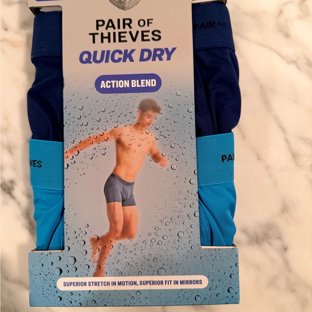 Pair of Thieves Quick Dry Boxer Briefs - Navy and Light Blue